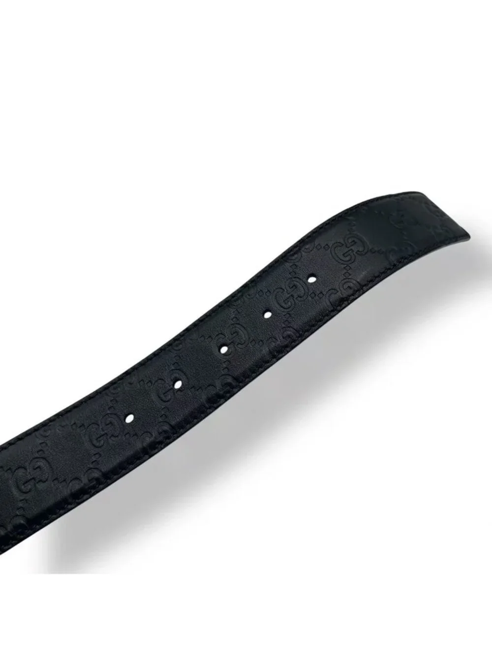 Gucci Belt Guccissima Interlocking G Leather Black